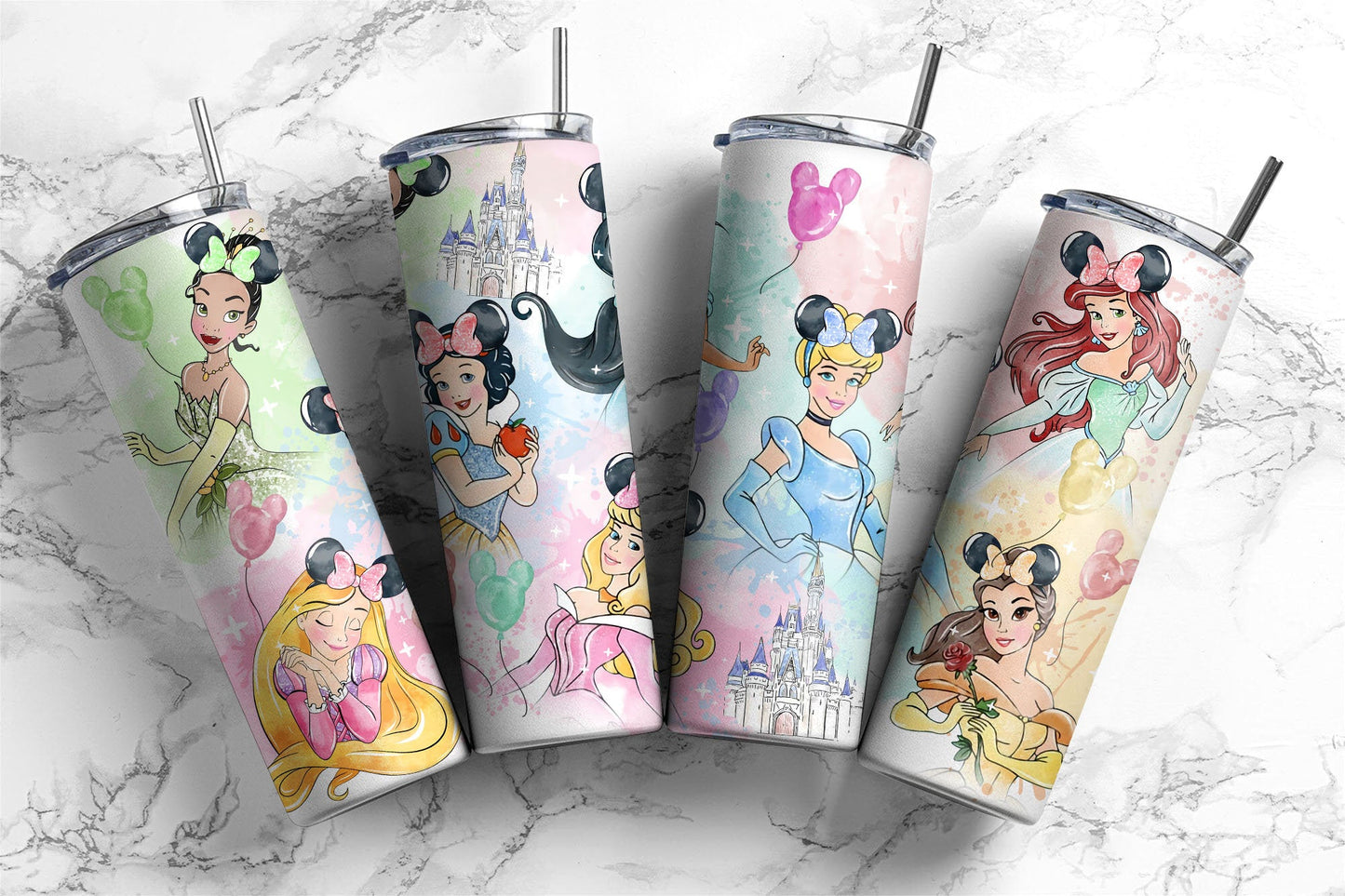 Princess Tumbler, 20oz, 16oz Fairytale Tumbler, Cartoon Tumbler Wrap, Princess 20oz,16oz, Skinny Tumbler, Princess png, Magic Tumbler Instant Download - VartDigitals