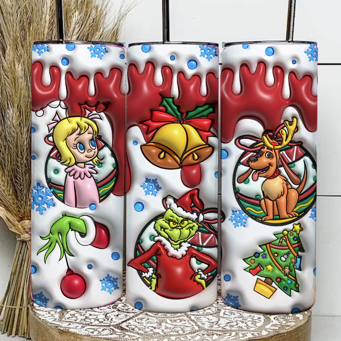 3D Inflated Christmas Tumbler Wrap Png, Inflated Christmas Tumbler Sublimation, Funny Christmas, Christmas Vibes, Xmas Tumbler, Png Download - VartDigitals