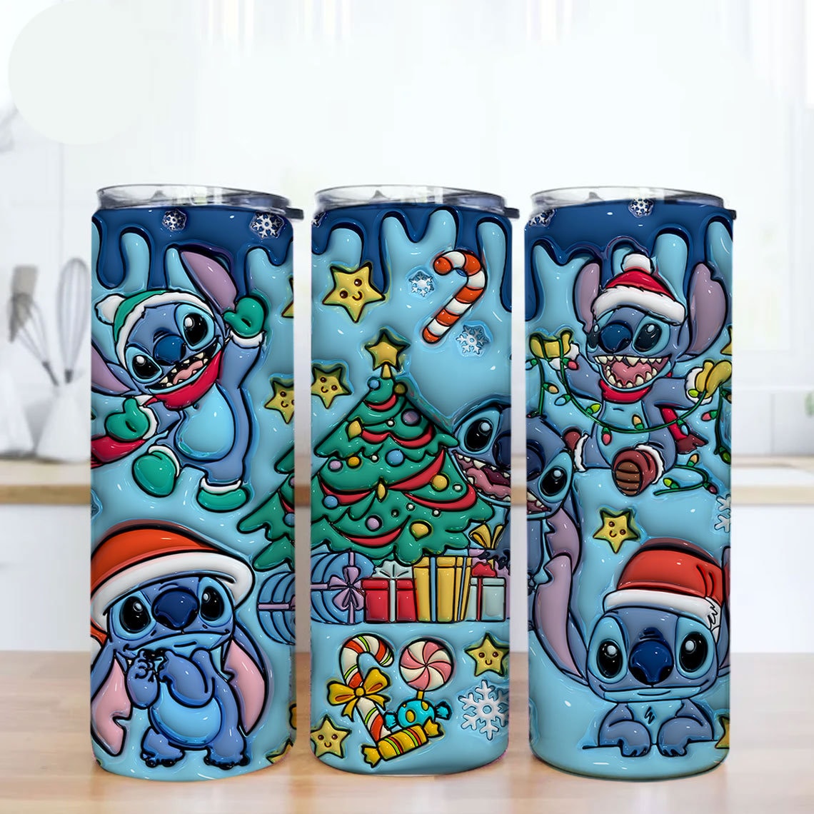 Inflated Cartoon Christmas Tumbler Wrap Png, 3D Christmas Vibes Tumbler Wrap, 20oz Sublimation, 3D Merry Christmas, 3D Inflated Christmas - VartDigitals