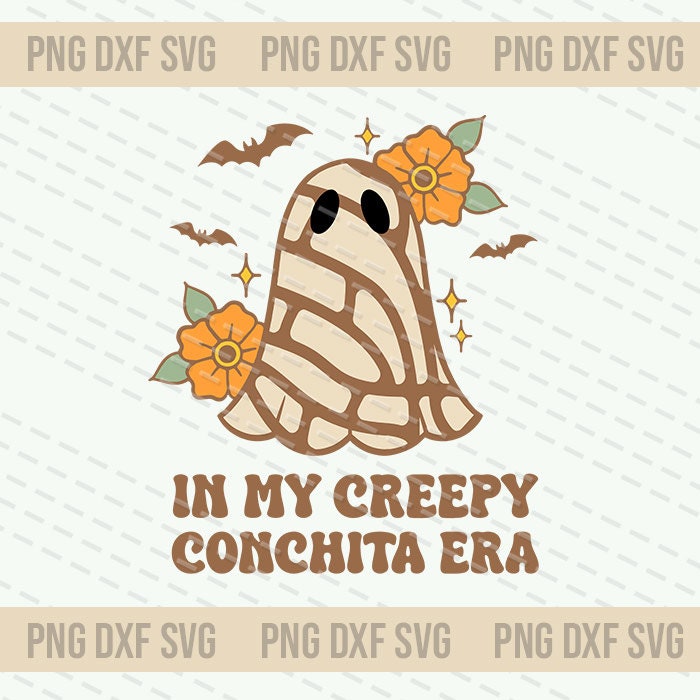 In My Creepy Conchita Era Ghost SVG Png, Spooky PNG, Halloween PNG, Cute Ghost Design, Concha Sublimation Design, Mexican Ghost Png - VartDigitals