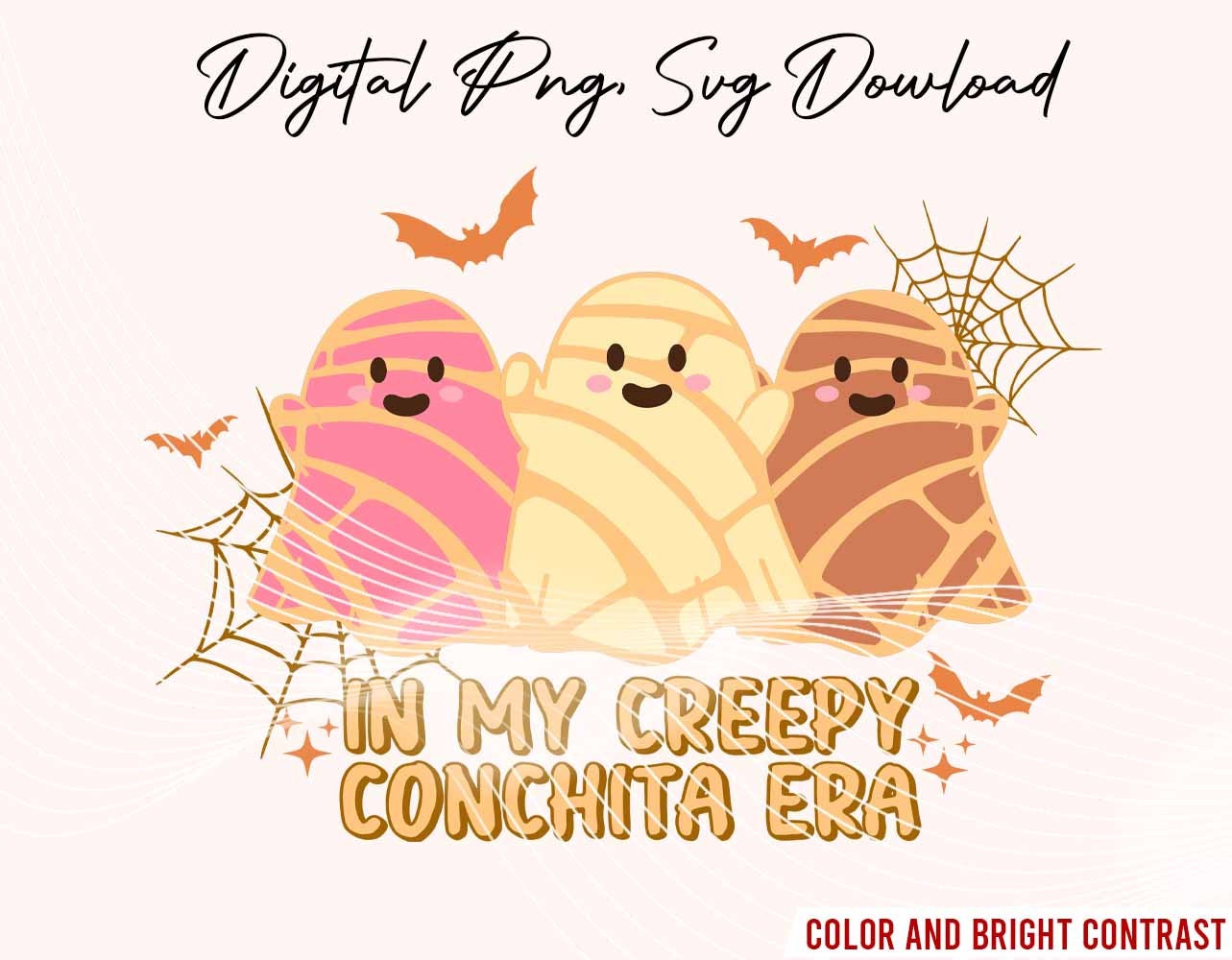 In My Creepy Conchita Era Ghost SVG Png, Spooky PNG, Halloween PNG, Cute Ghost Design, Concha Sublimation Design, Mexican Ghost Png - VartDigitals