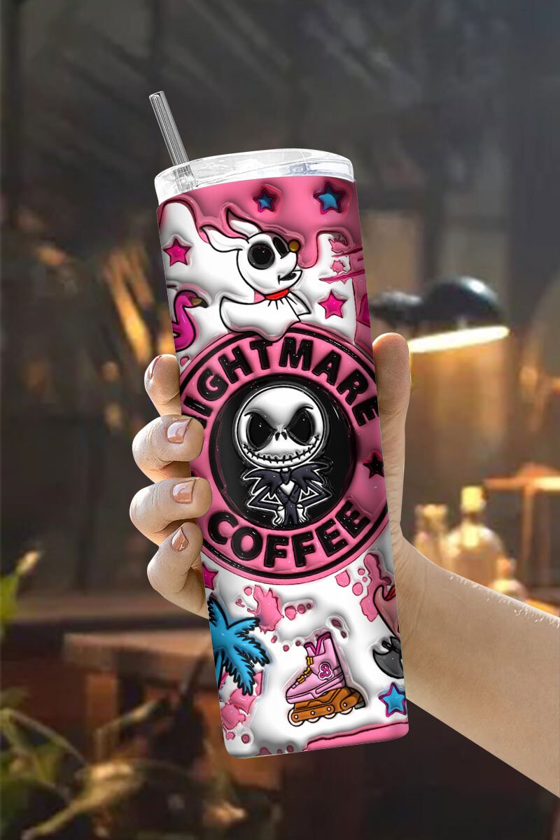 Inflated Cartoon Halloween Tumbler Design Png, 3D Spooky Vibes Tumbler Wrap, 20oz Sublimation, 3D Nightmare Scary Tumbler Wrap, Boo Bash - VartDigitals