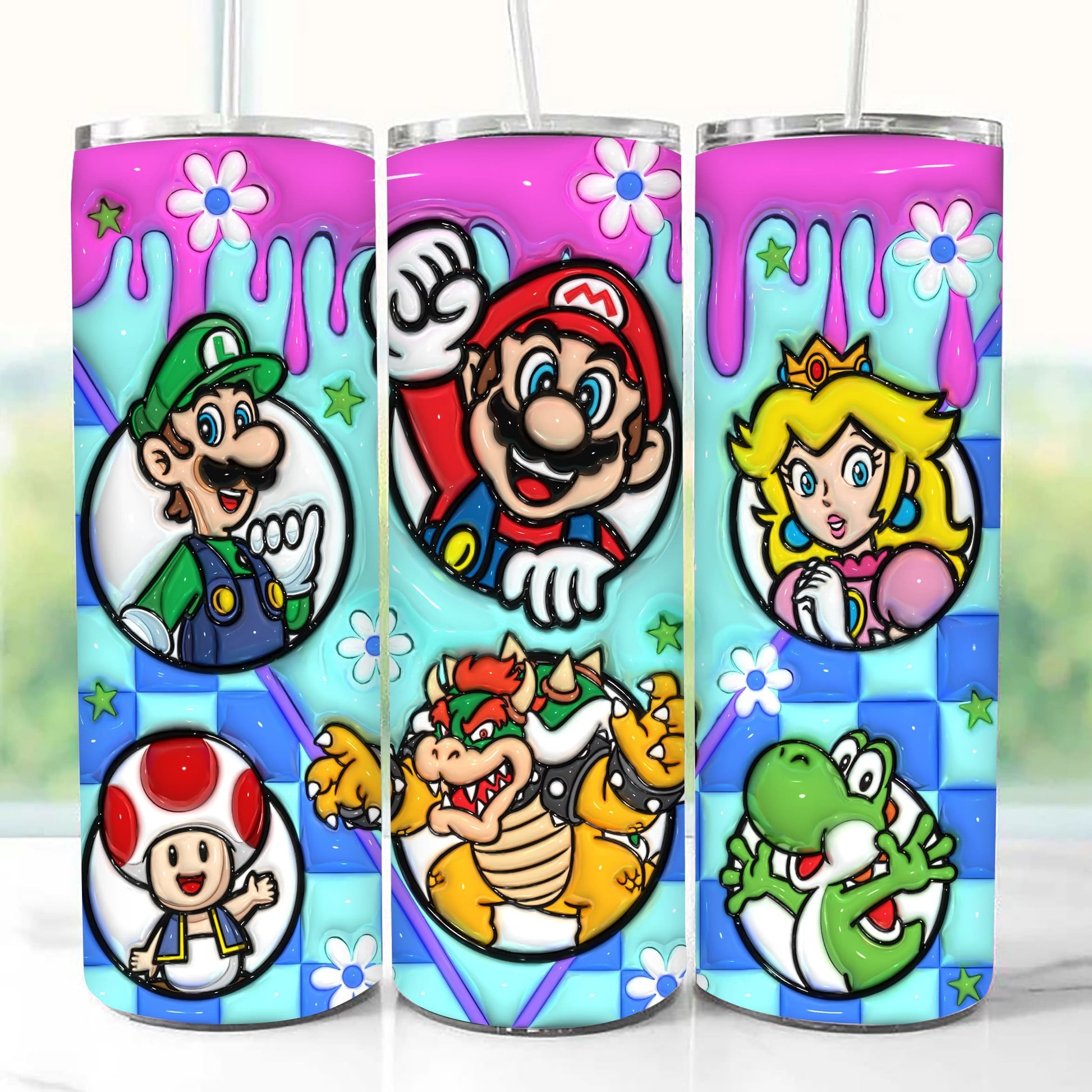 Inflated Game Cartoon Tumbler Wrap, 3d Inflated Cartoon tumbler, 3D Puffy Design Png, Inflated 3D Movie Tumbler Wrap, Digital Game Png - VartDigitals