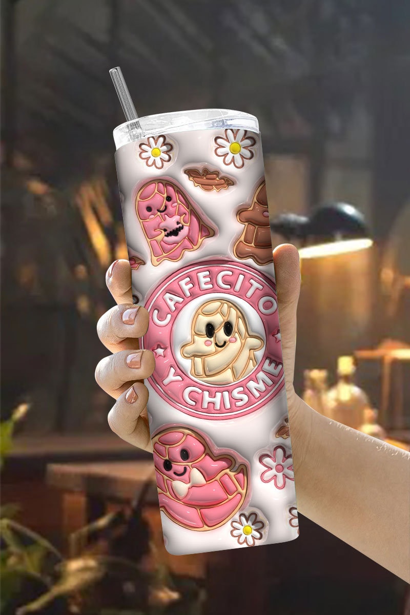 3D Spooky Conchas Inflated Tumbler Wrap, Mexican Pan Dulce Ghost Tumbler, Puffy Halloween Conchas Ghost Tumbler, Mexican Conchas, Pan Dulce - VartDigitals