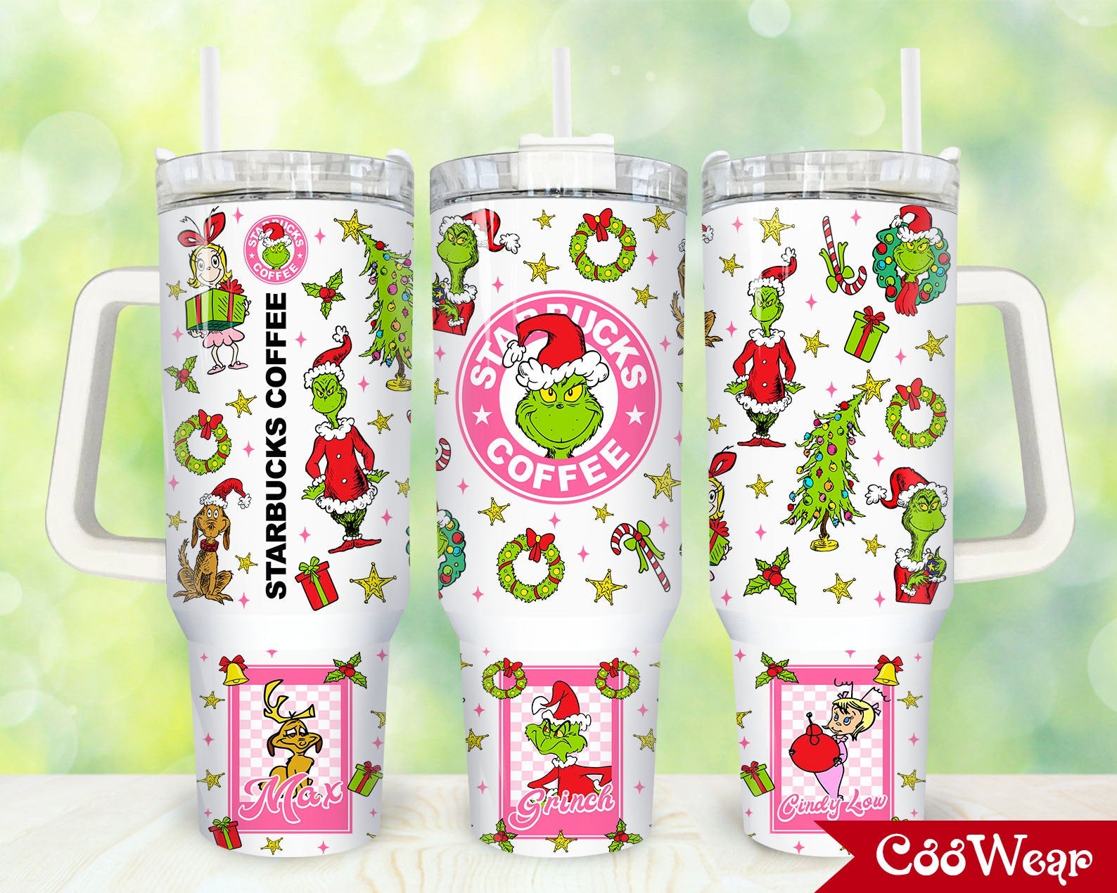 Pink Christmas 40oz Tumbler Wrap Png, Merry Christmas 2 pieces 40 oz Tumbler Png, Cartoon Christmas Tumbler 40oz Png, Sublimation Designs 1 - VartDigitals