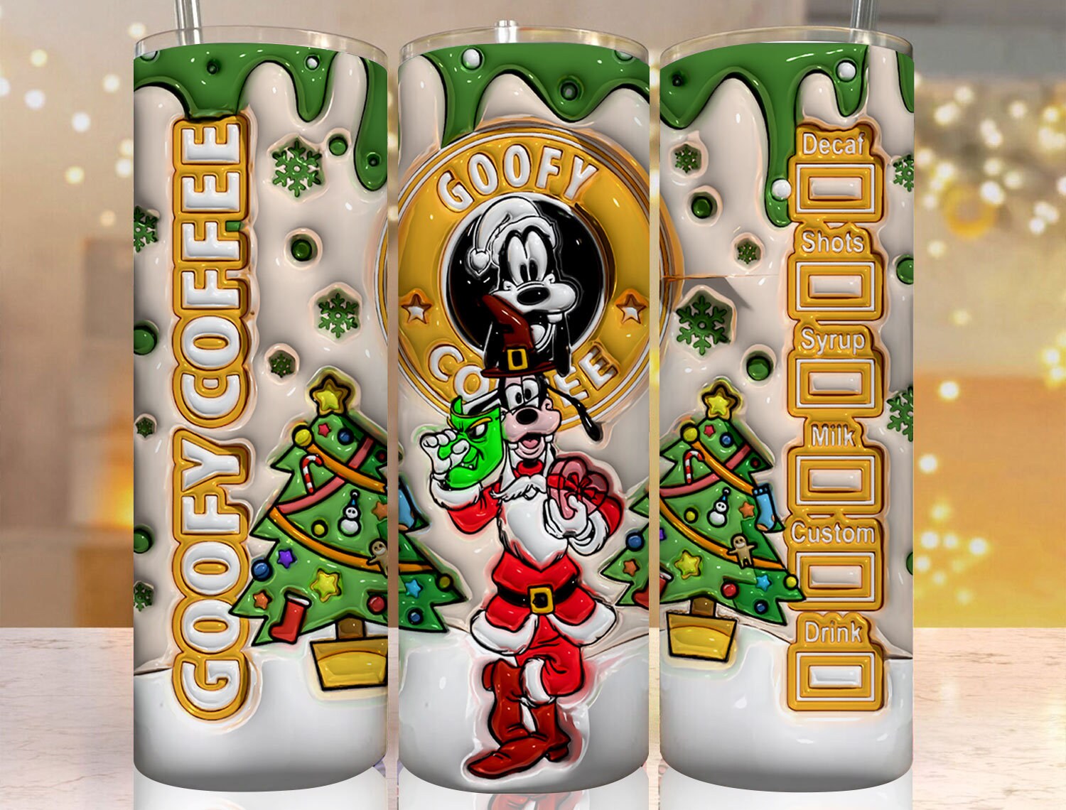 3D Inflated Cartoon Christmas Tumbler Wrap, Christmas Bundle Tumbler, 3D Christmas Inflated Tumbler Wrap, Puffy Tumbler, Png download - VartDigitals