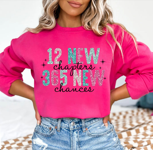 New Year PNGs: 12 Chapters, 365 Chances, Simple Designs, Sublimation Download, Glitter Sequins 2025 - VartDigitals