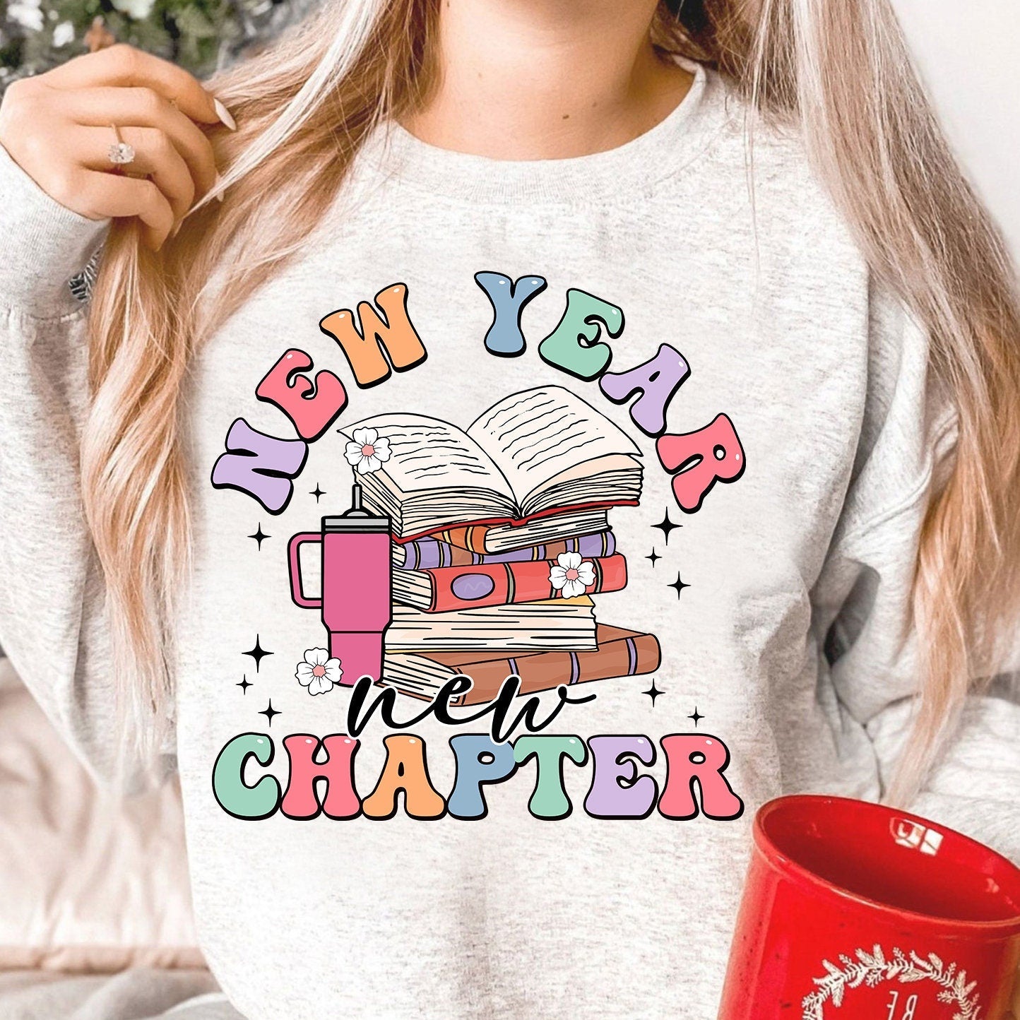 New Years Sublimation PNG, New Year New Chapter PNG, Books Stanley Tumbler png, Book Lover Png, Png for Readers, Teacher Gift - VartDigitals