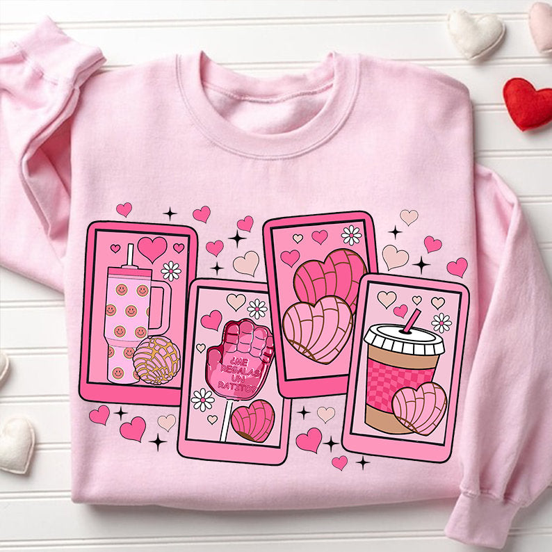 Cafecito y Chisme Valentine's Day PNG, Concha Valentine's Day Shirt Png, Candy Valentines, Valentines Png, Mexican Valentine Sublimation - VartDigitals