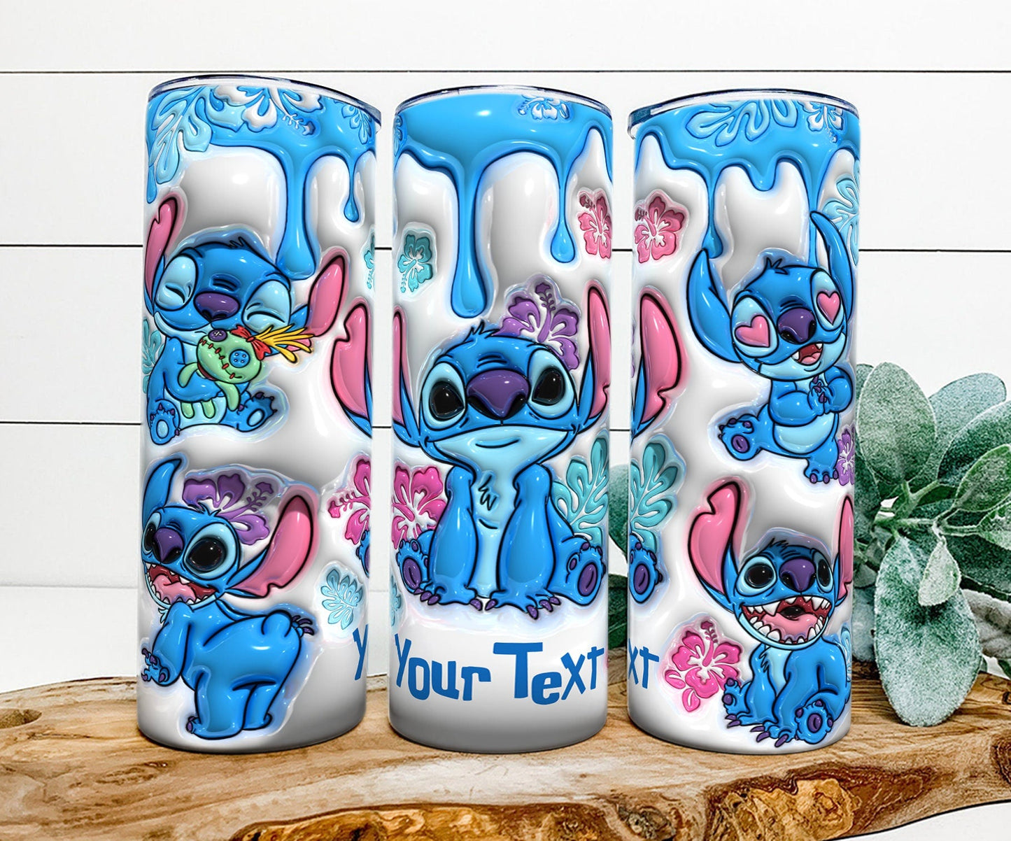 Personalized Inflated Stitch Tumbler PNG, 3D Stitch Tumbler Wraps 20oz Skinny Sublimation Digital Downloads 3D Puffy Design Sublimation - VartDigitals