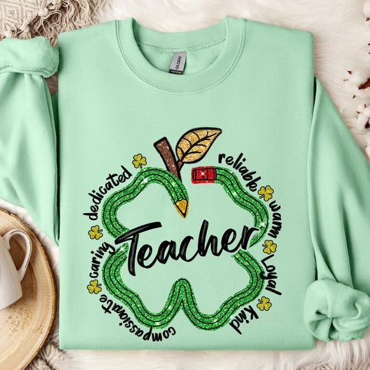 One Lucky Teacher Png, Teacher Pencils Patricks Day Png Sublimation, St Patrick's Day Png, Shamrock Teacher Shirt Png,St Patty's Day Png - VartDigitals