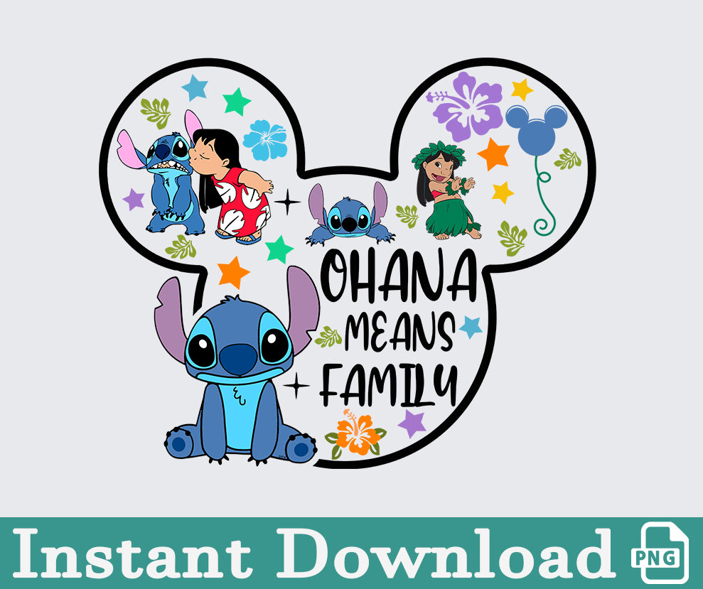 Ohana Means Family Png, Cartoon Characters Png, Cartoon Png, Movies Characters Png, Funny Character Png, Vacay Mode Png, Family Vacation Png