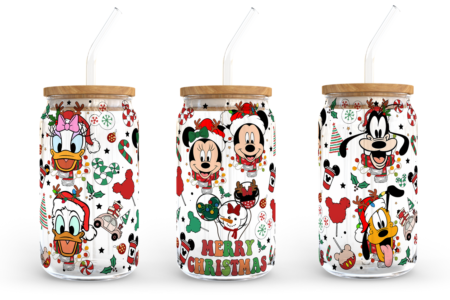 Cartoon Christmas 16oz libbey can Cartoon PNG, 16oz Glass Can Wrap, 16oz Libbey Can Glass, Christmas Tumbler Wrap, Full Glass Can Wrap