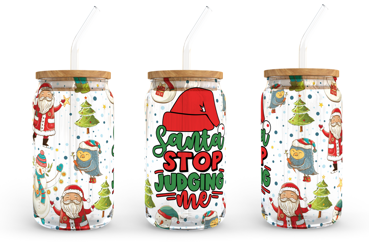 It's the most wonderful time of the year, 16oz Libbey Glass Can Wrap Sublimation Design, Frosted Glass Can Wrap, Christmas PNG Download