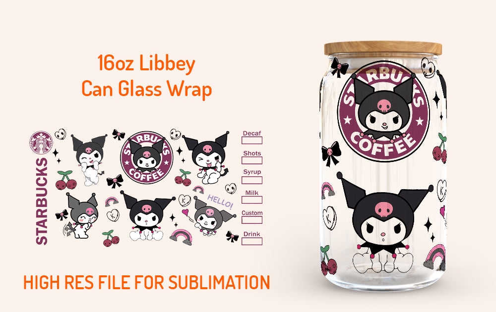 Bundle Kawaii Cat Coffee Tumbler Wrap, Cat Coffee, Cat 16oz Can Glass Wrap, Cat Tumbler Wrap, Pink Cat Tumbler, Instant Download 5