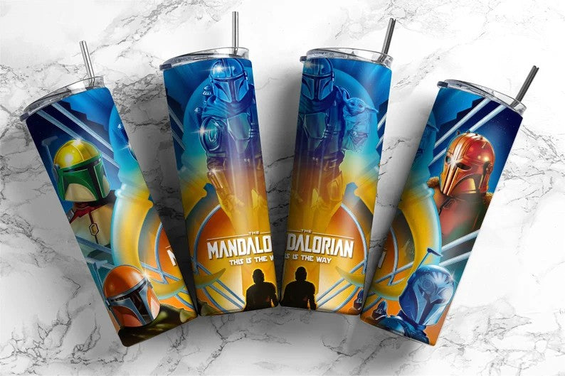 Star Wars Tumbler Wrap, Dadalorian Tumbler Wrap, 20oz Skinny Straight Wrap, Full Tumbler Wrap, Star Wars Wrap Png, Sublimation Design 1