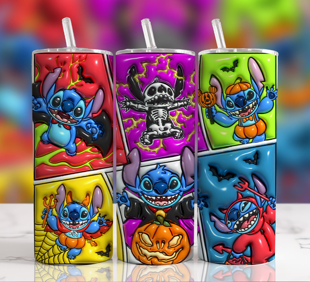 3D Inflated Halloween Tumbler, Cartoon Halloween Tumbler, Halloween Tumbler, 3D Tumbler Wrap, 20oz Skinny Tumbler, 3D Tumbler Wrap, Png