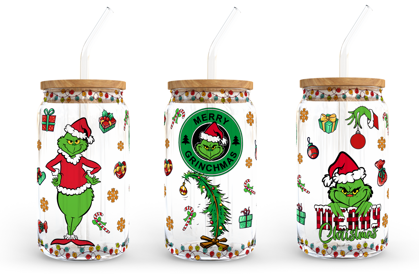 Cartoon Christmas 16oz libbey can Cartoon PNG, 16oz Glass Can Wrap, 16oz Libbey Can Glass, Christmas Tumbler Wrap, Full Glass Can Wrap