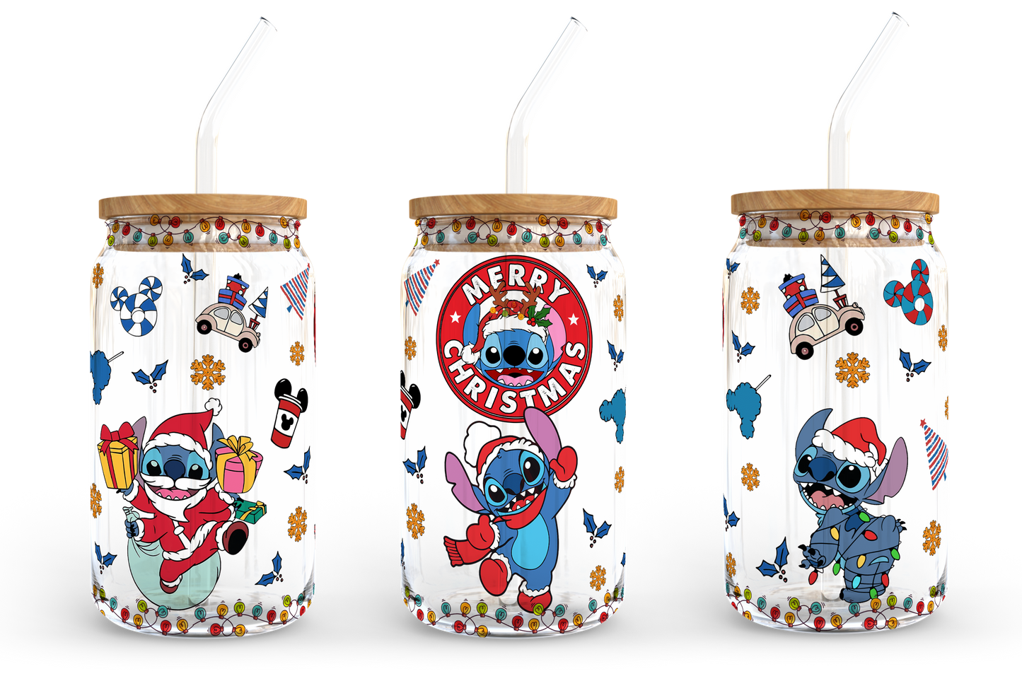 Cartoon Christmas 16oz libbey can Cartoon PNG, 16oz Glass Can Wrap, 16oz Libbey Can Glass, Christmas Tumbler Wrap, Full Glass Can Wrap