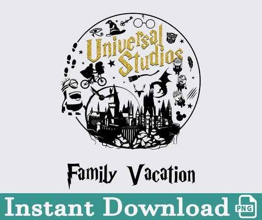 Universal Studios PNG, Family Vacation, Magic Castle, Family Trip, Universal Studios Designs, Universal Studios Trip, Design For Shirts 55