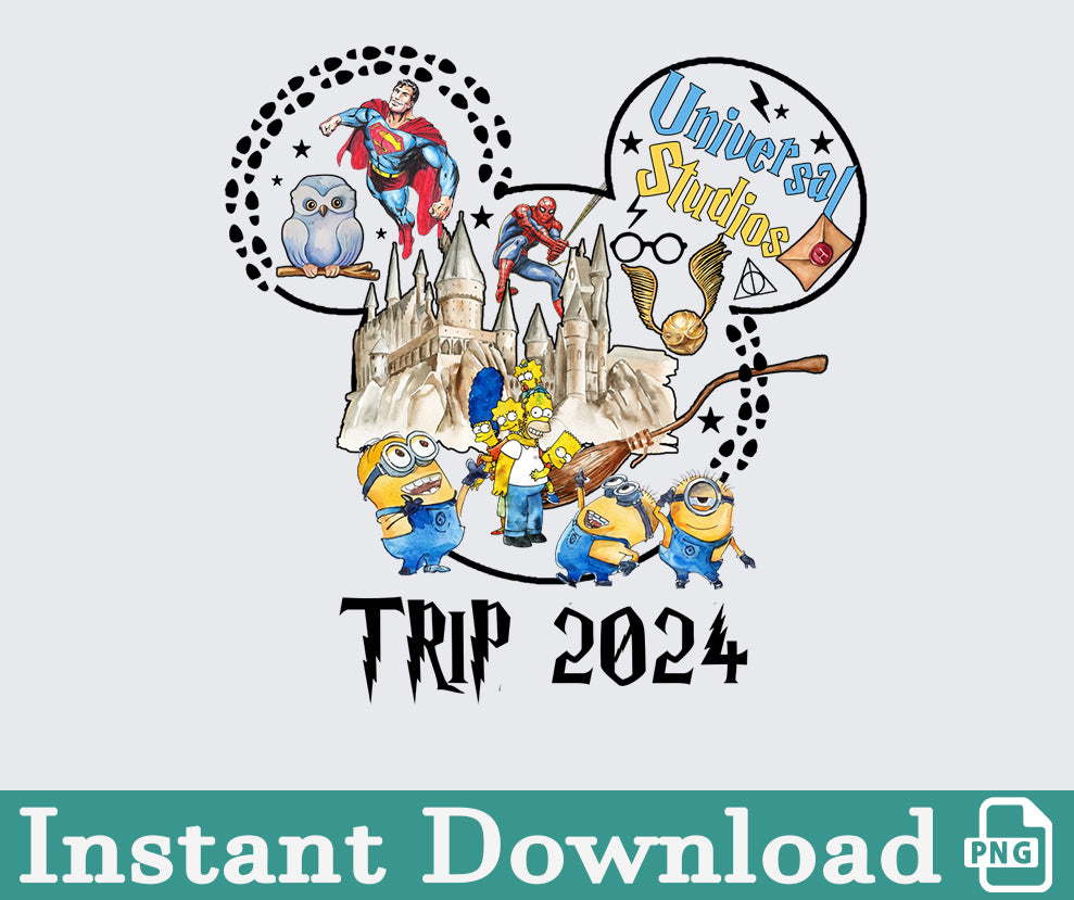 Universal Studio 2024 Png, 2024 Family Trip Png, Universal Studios Trip, Universal Bundle Png, Sublimation Design, Png Download 83