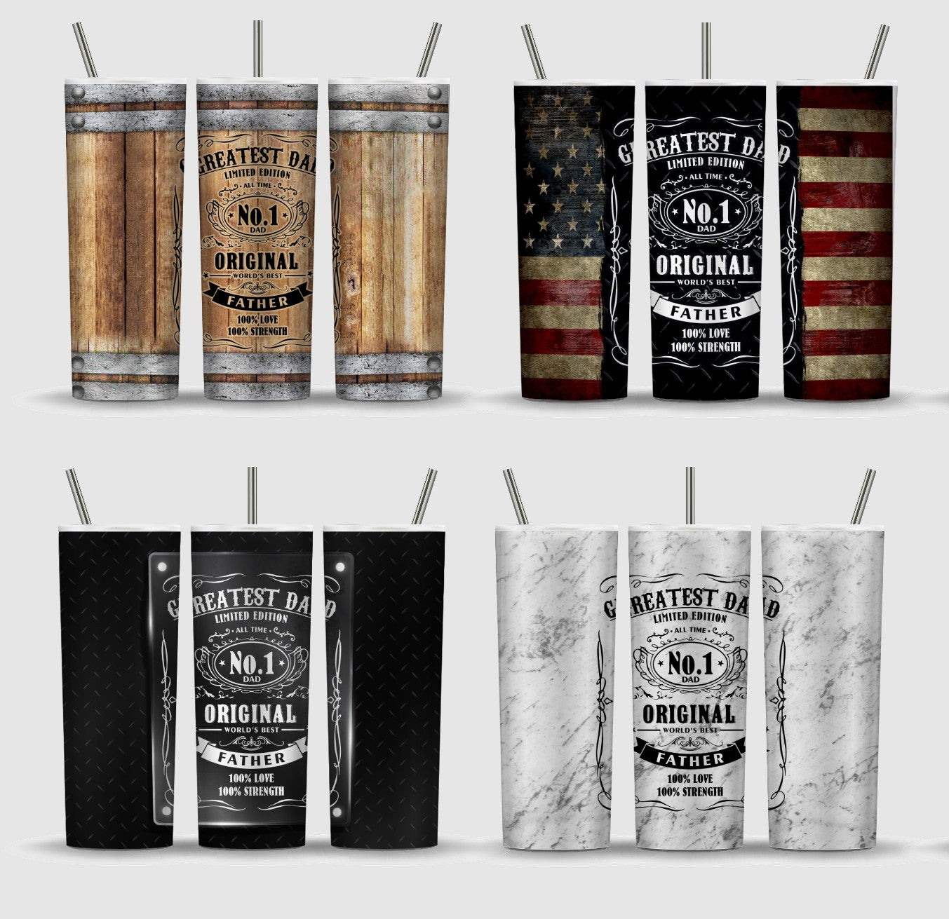 Bundle Dad Tumbler Wrap, 20oz Skinny Straight Wrap, Best Dad Ever Sublimation Bundle, 4 Pack Dad Beer Parody Designs, PNG Files for Sublimation, Dad Tumbler art