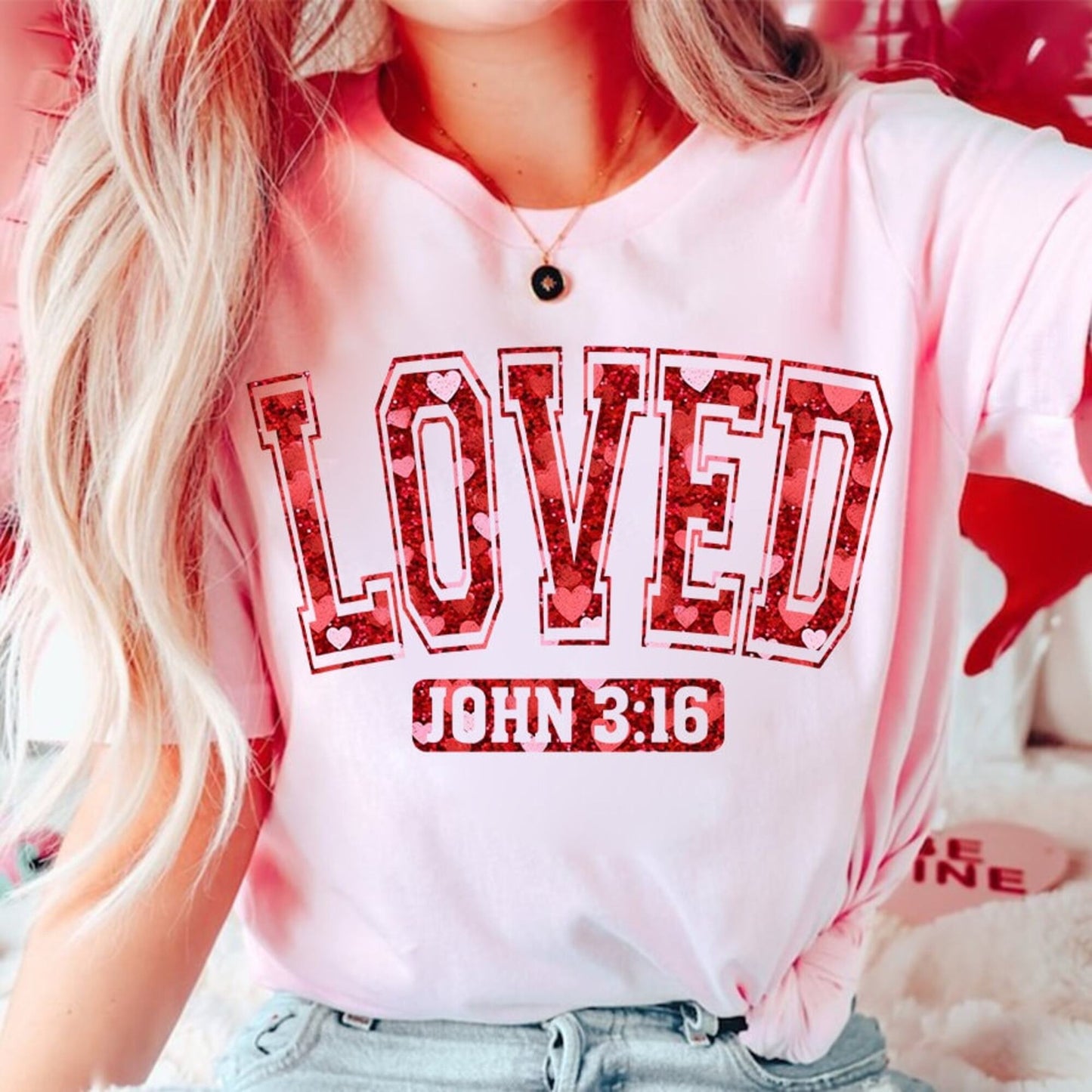 Loved John 316 PNG, So Very Loved Png, Christian Valentines Sublimation, Valentine Glitter Design PNG, Valentines Day T Shirt Design - VartDigitals