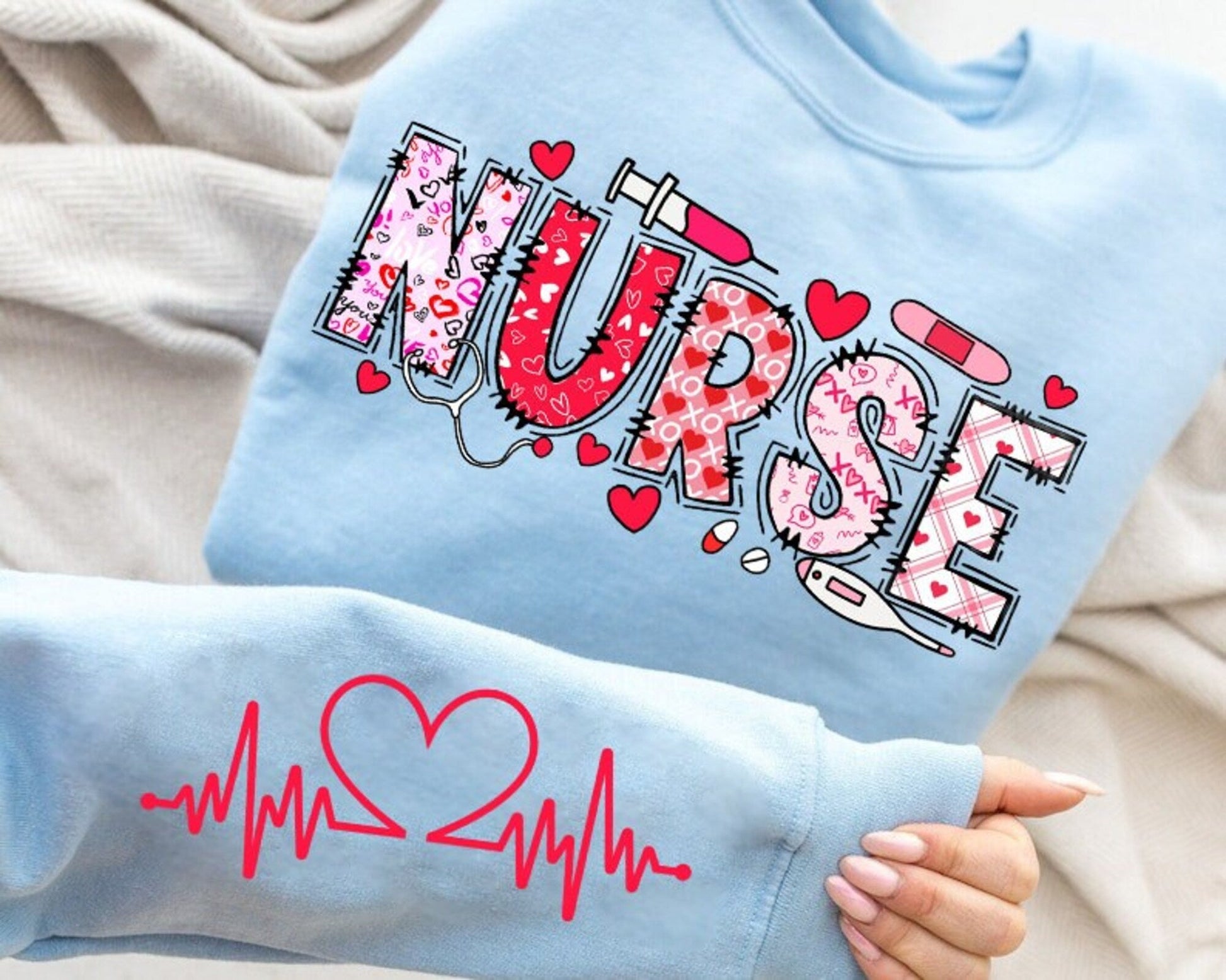 Retro Nurse Valentine Png, Loved Nurse Png, Nurse Valentines Day Sublimation Design, Valentine Nurse Png, Nicu Labor Peds Gift, Nurse Gift - VartDigitals