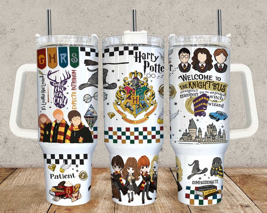 Magic 40 oz Tumbler Wrap PNG, HP Quencher Tumbler Sublimation, Wizard Tumbler Png, HP Tumbler Png, Digital Download