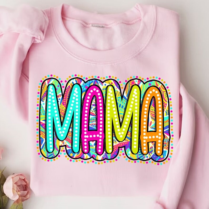 Mama Floral PNG, Mothers Day Bundle Png, Bright Paisley Floral Design Png, Retro Mama Png, Grandma, Autntie, Nana, Mimi, Mom Png Download