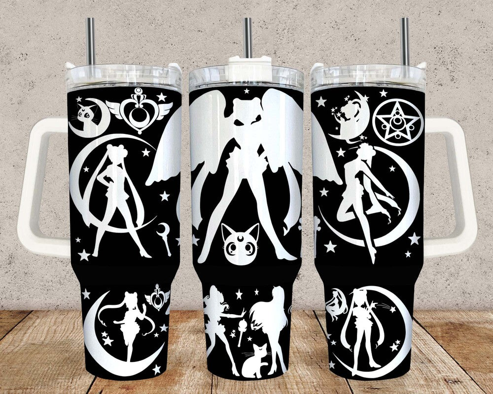 Cartoon 40oz Tumbler Design, Anime Tumbler - Sublimation Design Digital Download - PNG Active