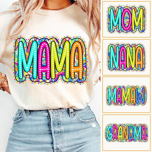 Mama Floral PNG, Mothers Day Bundle Png, Bright Paisley Floral Design Png, Retro Mama Png, Grandma, Autntie, Nana, Mimi, Mom Png Download