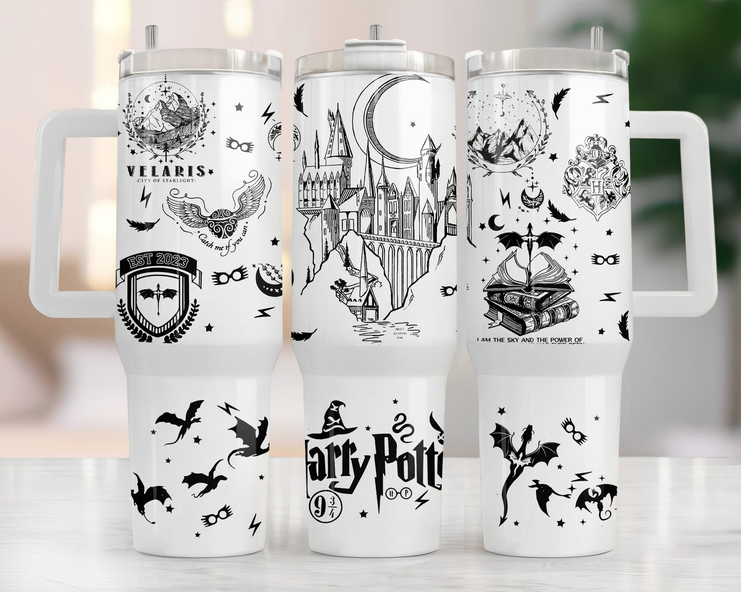 Magic 40 oz Tumbler Wrap PNG SVG, HP Quencher Tumbler Sublimation, Wizard Tumbler Png, HP Tumbler Png, HP Full Tumbler Wrap