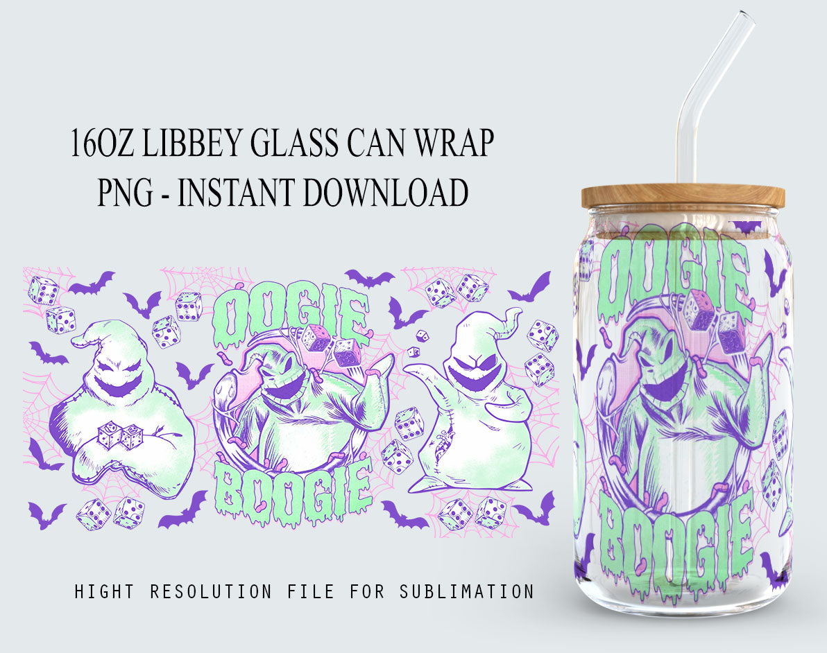 Horror Character Tumbler Wrap, 16oz Can Glass Wrap, Cartoon Can Glass, Spooky Vibes Can Glass, Halloween Png, Sublimation Design Png