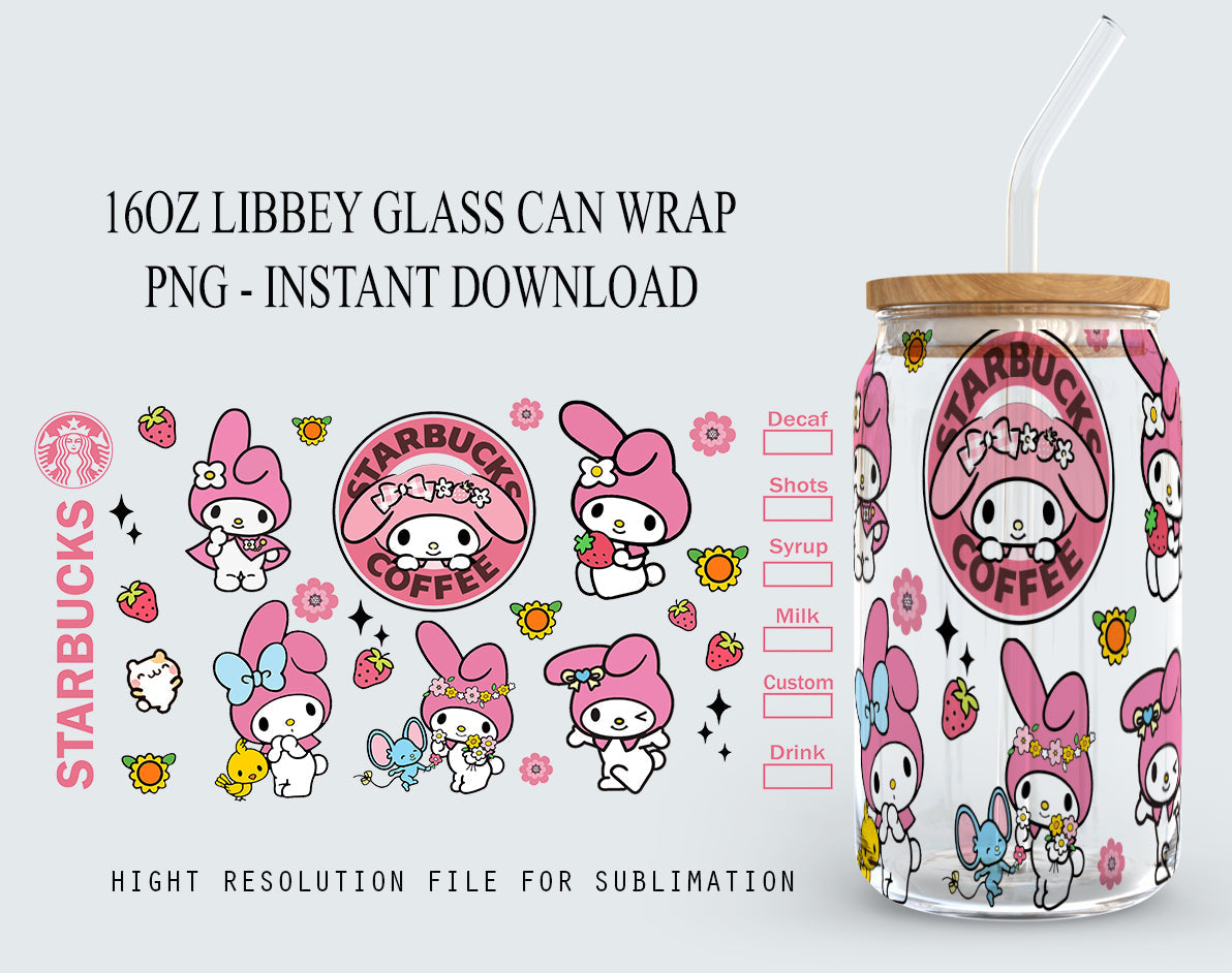 Bundle Kawaii Kitty Coffee Tumbler Wrap, Kitty Coffee, Kitty 16oz Can Glass Wrap, Kitty Tumbler Wrap, Pink Cat Tumbler, Instant Download 4 - VartDigitals