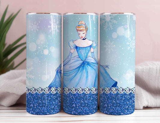 Glitter Princess 20oz Tumbler Wrap, Princess Sublimation, Cartoon Tumbler Png, The Little Mermaid,Princess Tumbler Png, Princess Png 5