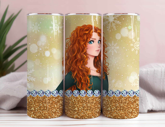 Glitter Princess 20oz Tumbler Wrap, Princess Sublimation, Cartoon Tumbler Png, The Little Mermaid,Princess Tumbler Png, Princess Png 4