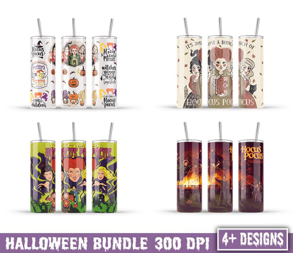 Halloween Tumbler Wrap 20oz PNG Bundle, Halloween Sublimation Design, 20 oz Skinny Tumbler Designs, Witches Sisters 20oz Tumbler, Digital Download