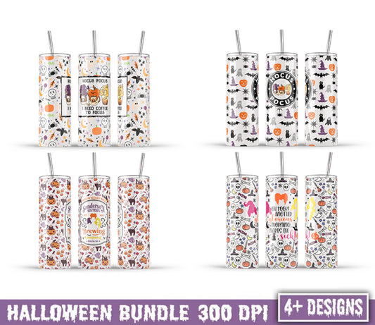 Halloween Tumbler Wrap 20oz PNG Bundle, Halloween Sublimation Design, 20 oz Skinny Tumbler Designs, Witches Sisters 20oz Tumbler, Digital Download 2