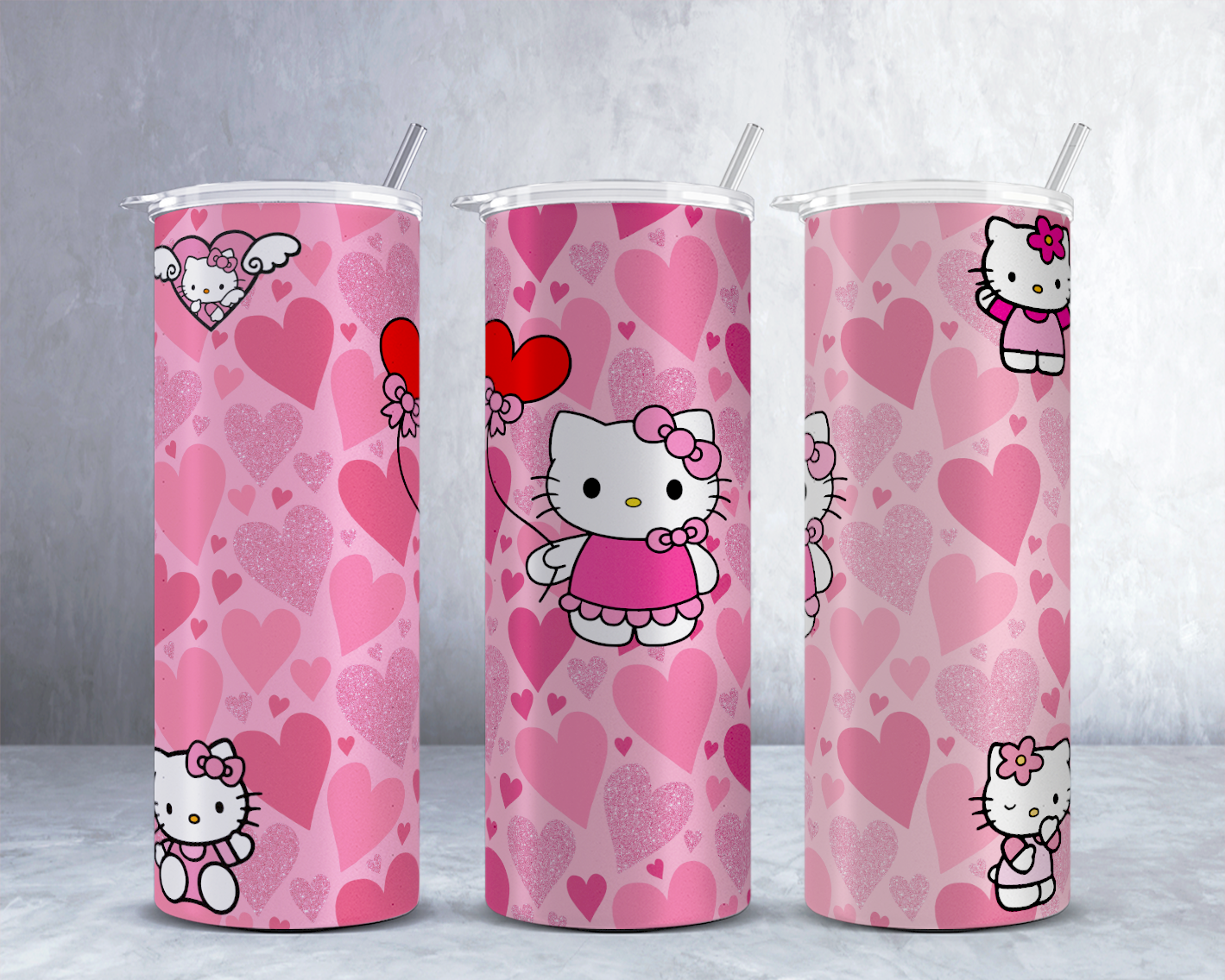 Kawaii Kitty tumbler design Bundle , 20 oz straight tumbler design, sublimation image, tumbler wrap Kawaii sublimation, bundle tumbler wrap - VartDigitals